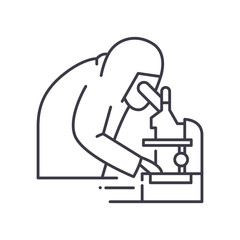 Laboratory icon, linear isolated illustration, thin line vector, web design sign, outline concept symbol with editable stroke on white background.