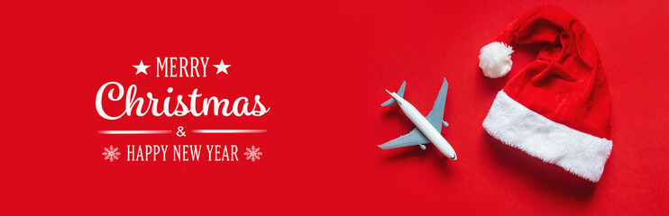 Christmas background in red. Travel. Selective focus.