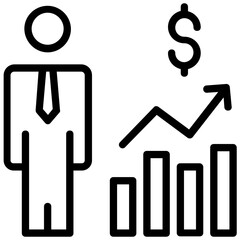 Accounting Auditor, Finance Line Vector Icons