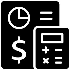 Accounting Auditor, Finance Solid Vector Icons