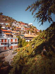Beautiful mountain village of Kalopanagiotis, known since the 11th century, located in the Troodos Mountains in Cyprus.