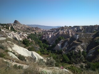Fototapeta na wymiar mountain valley with rocks in Cappadocia, Turkey