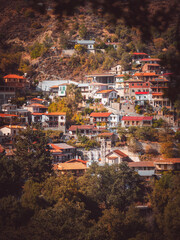 Beautiful mountain village of Kalopanagiotis, known since the 11th century, located in the Troodos Mountains in Cyprus.