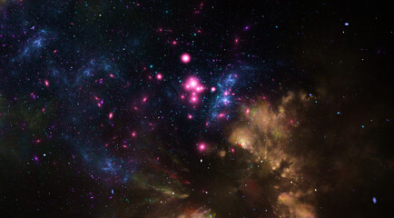 Abstract fractal illustration looks like galaxies