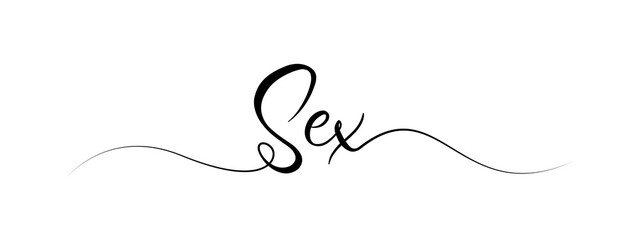 simple letter Sex script calligraphy banner black color