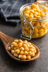 Healthy cooked chickpeas. Tasty superfood.