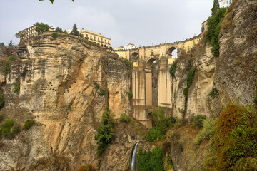 Fototapeta premium Puente Nuevo in Ronda, Spain spans the 120m deep chasm which divides the city.