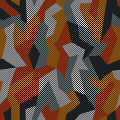 Fototapeta premium Modern Orange camouflage seamless pattern. Vector illustration background for surface, t shirt design, print, poster, icon, web, graphic designs. 