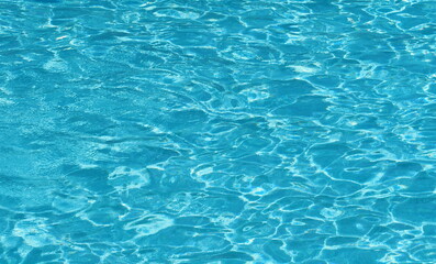 Obraz premium Blue waters in swimming pool on african Sal island in Cape Verde in 2019 hot sunny spring day on March.