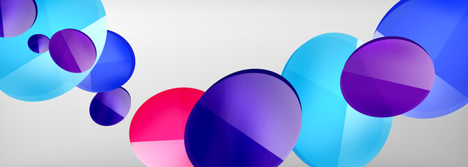 Abstract glossy round shapes vector background. Vector futuristic illustration for covers, banners, flyers and posters and other