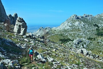 Naklejka premium Croatia-view of tourist and rocky city of Tulove Grede in the Velebit National Park