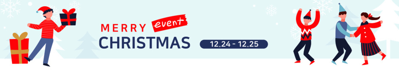 Illustrated Christmas background. Placard vector design template.