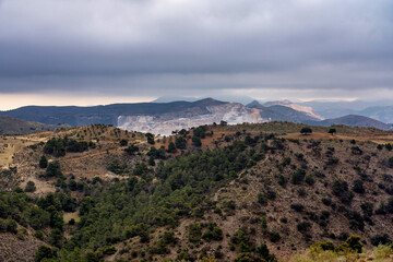 View of the desert of Tabernas in Province of Almeria, in Spain