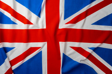 Photo of rippled flag of Great Britain