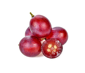 Red grape isolated on white background.