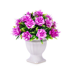 artificial flower pot isolated on white background