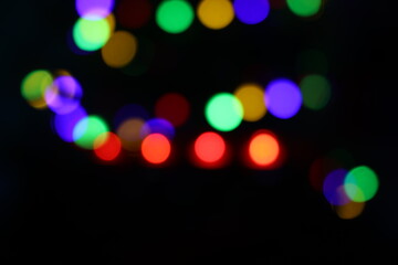 Abstract blurred image of Christmas tree lights