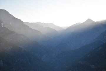 Obraz na płótnie Canvas Mountain range in the morning