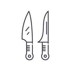 Knife concept icon, linear isolated illustration, thin line vector, web design sign, outline concept symbol with editable stroke on white background.