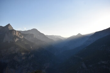Mountain range in the morning