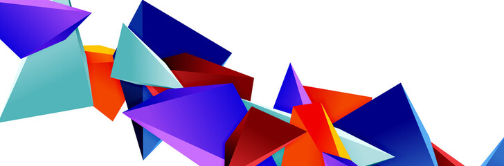 Triangle mosaic abstract background, 3d triangular low poly shapes. Geometric vector illustration for covers, banners, flyers and posters and other