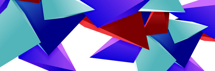 Triangle mosaic abstract background, 3d triangular low poly shapes. Geometric vector illustration for covers, banners, flyers and posters and other