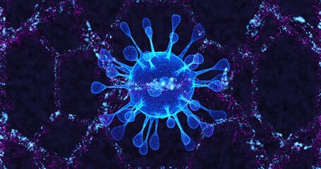 Coronavirus cells COVID-19 Infectious disease. Fast transmission of disease. High concentration of coronavirus. 3D rendering 3D illustration