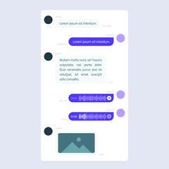 mobile chatting message ui design template