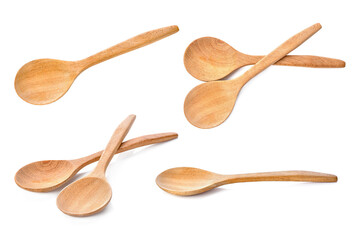 Wooden spoon isolated on white background