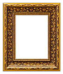 Golden picture frame with clipping path