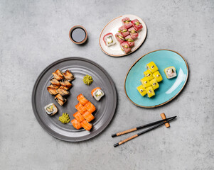 sushi set on the table