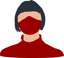 woman with a covid mask