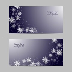 Fototapeta na wymiar Set of vector banners with winter pattern