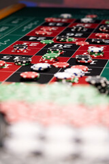Naklejka premium Roulette table close up at the Casino