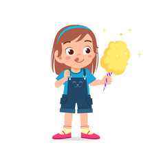 happy cute little kid boy and girl eat candy and sweets