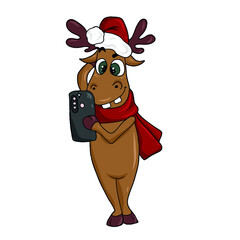 Funny funny deer.Vector children's design