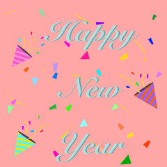 Illustrator vector of happy new year celebration, happy new year text