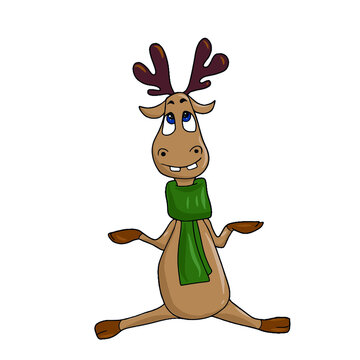 Cute New year's deer.Vector children's design