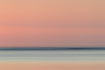 Abstract view of sea and horizon in Le Morne in Mauritius, Africa after sunset.