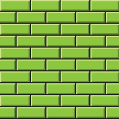 Green brick texture pixel art. Vector picture.