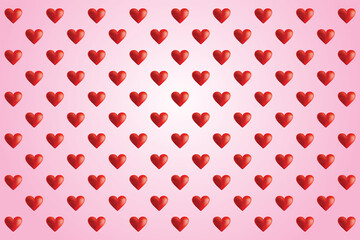 ハートが並んだかわいい愛のイラストイメージ Juxtaposed hearts. Illustration of love image cards