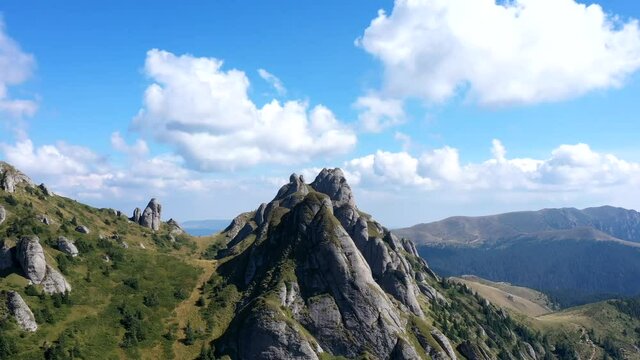 Hyperlapse of Ciucas Mountains, Romania in a sunny day. We can see Tigaile Mari in the shot.