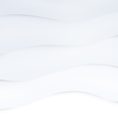 Obraz premium White and light gray ovelapping layers or bent, wavy lines with shadows. Modern, minimalistic and abstract background with copy space.
