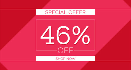 46% off special offer banner, 46% off simple banner design