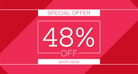 48% off special offer banner, 48% off simple banner design