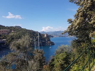 Fototapeta premium See the natural beauty of Genova Italy. Wonderful view with sea and sky and the horizon.