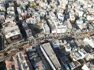 Skyline view of the buildings in the center of Bangalore city 