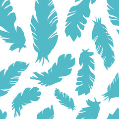 Seamless pattern with banana leaves on a white background. Vector background of tropical leaves. Vector illustration in flat style for decorating children's room, Wallpaper, wrapping paper and fabric.