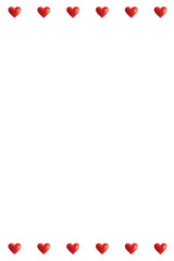 ハートが並んだかわいい愛のイラストイメージ Juxtaposed hearts. Illustration of love image cards