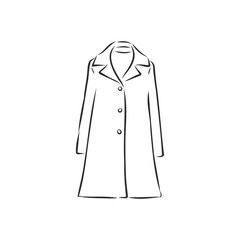 Women's coat, Fashion flat sketch. Technical drawing women's coat, vector sketch illustration